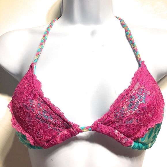 Beach Bunny Animal Print Triangle Bikini Top - Picture 2 of 5